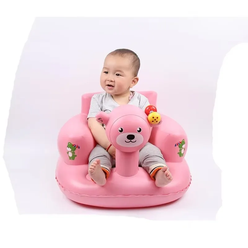 Sofá inflable de PVC con protección del medio ambiente, silla de comedor para niños, asiento con reposabrazos, versión musical, asiento de aprendizaje para bebé