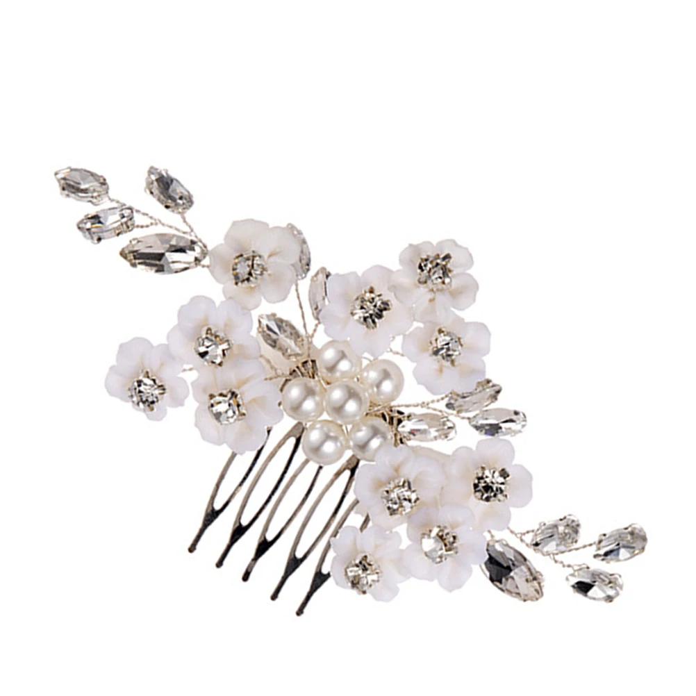 

Pearl Hair Comb Clips Women Bridal Wedding Accessories Durable All Hair Types Prom Evening Banquet Dance Hairpins