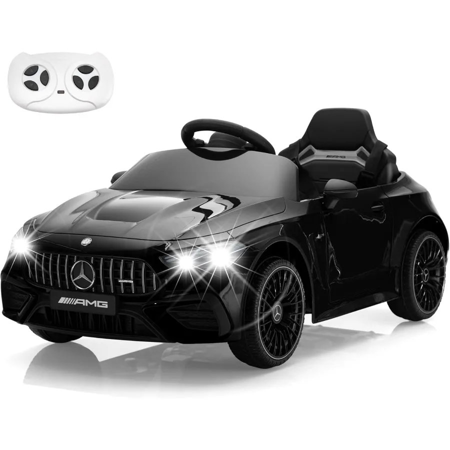 รถยนต์ของเล่นไฟฟ้าสำหรับเด็ก, ยานพาหนะใช้พลังงานแบตเตอรี่สำหรับเด็กพร้อมรีโมทคอนโทรลสำหรับผู้ปกครอง/สตาร์ทแบบนุ่มนวล/3 ระดับความเร็ว/แตรและไฟ LED สำหรับเด็ก