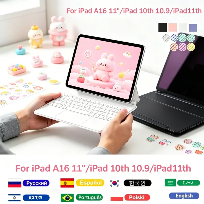 

Universal IPad Smart Cover Backlit Magic Keyboard TouchPad Design for A16 11 Inch 10th Gen 11th Gen