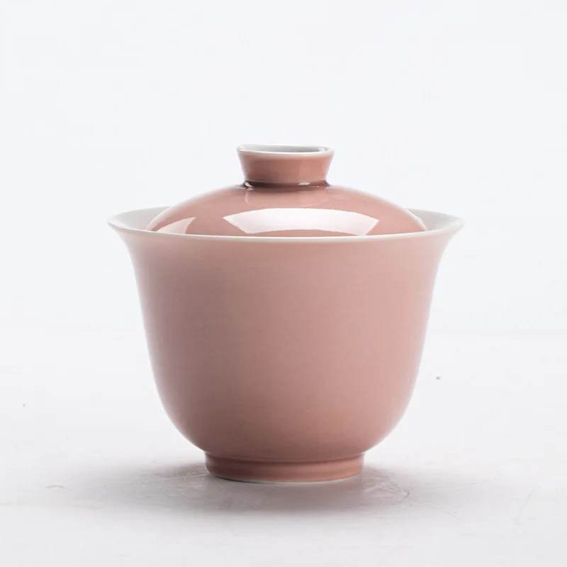 

Набор лакмусовой глазури Gaiwan Kung Fu, антикварный керамический чай, чистый розовый, нежная миска для заваривания