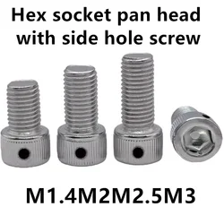 M1.4M2M2.5M3 stainless steel 304 Hexagon socket pan head with hole lead seal screw side hole anti-trip stop screw 1227