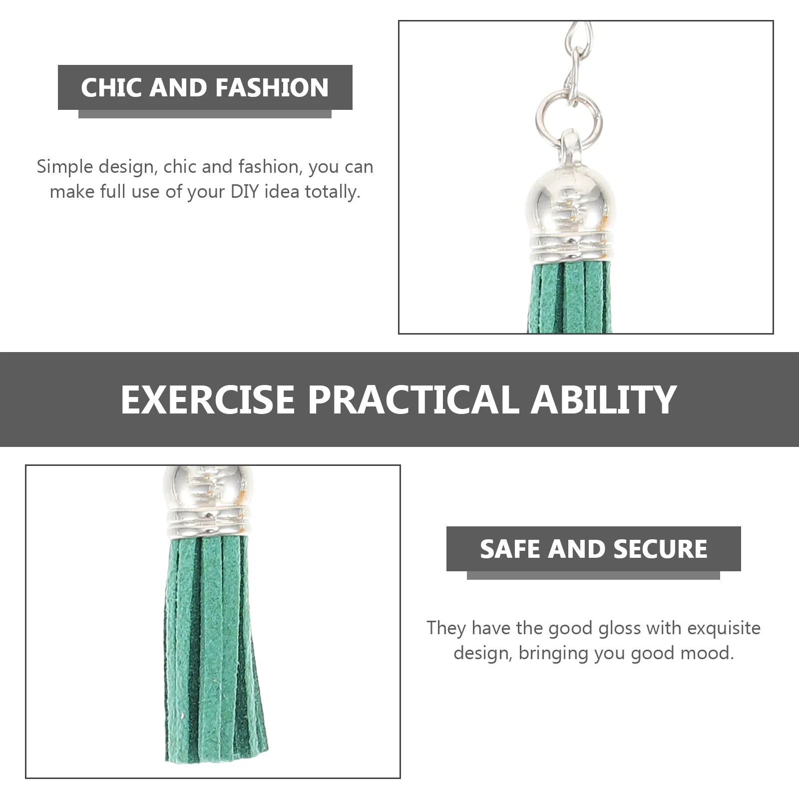 1 Set Multicolor Tassel Diy Keychain Materials Kit For Craft Supplies Key Chain Accessory Fringe Charms Jewelry Making Tools