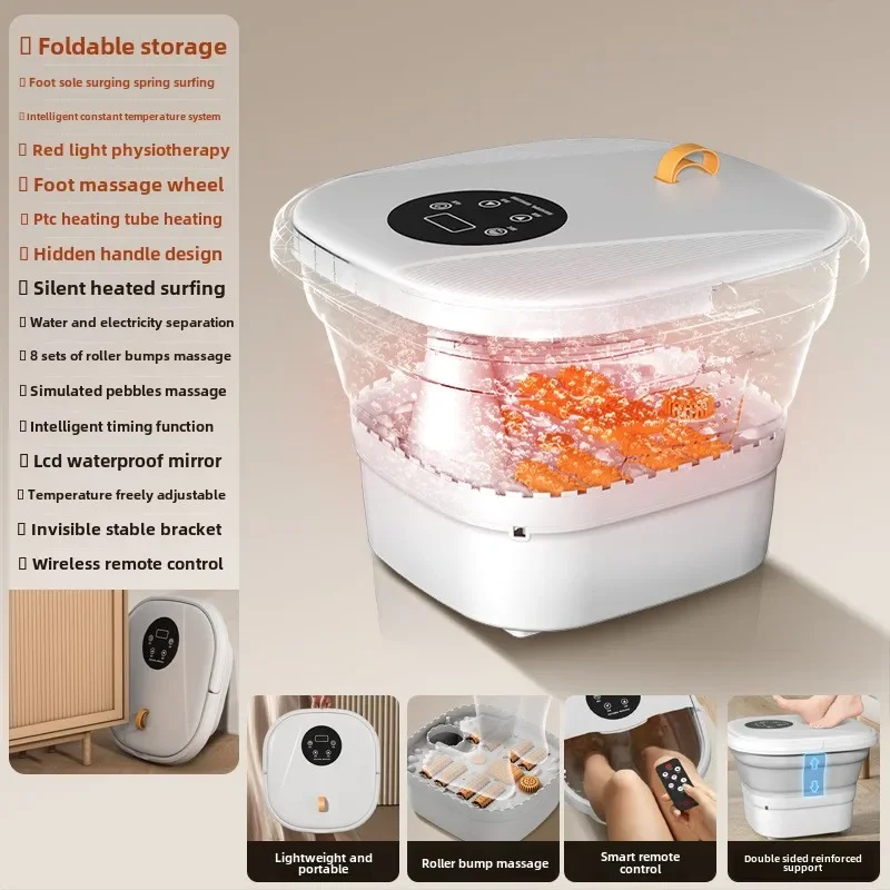 Portable Foldable Thermostatic Foot Soaking Bucket Home Automatic Heating Massage Foot Therapy Basin
