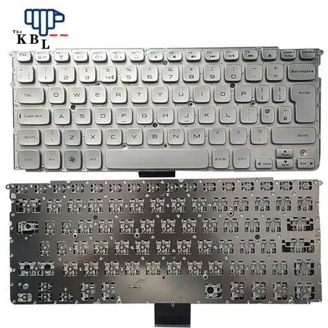 Original New UK Language For DELL XPS 14Z 15Z Silver NoBacklight Laptop Keyboard 9PTDH3580