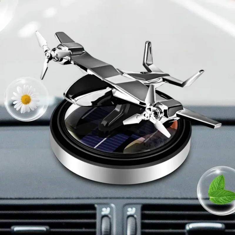 Camouflage Plane Solar Car Air Freshener Rotating Dashboard Aromatherapy Long Lasting Light Scent Premium Car Interior Decor
