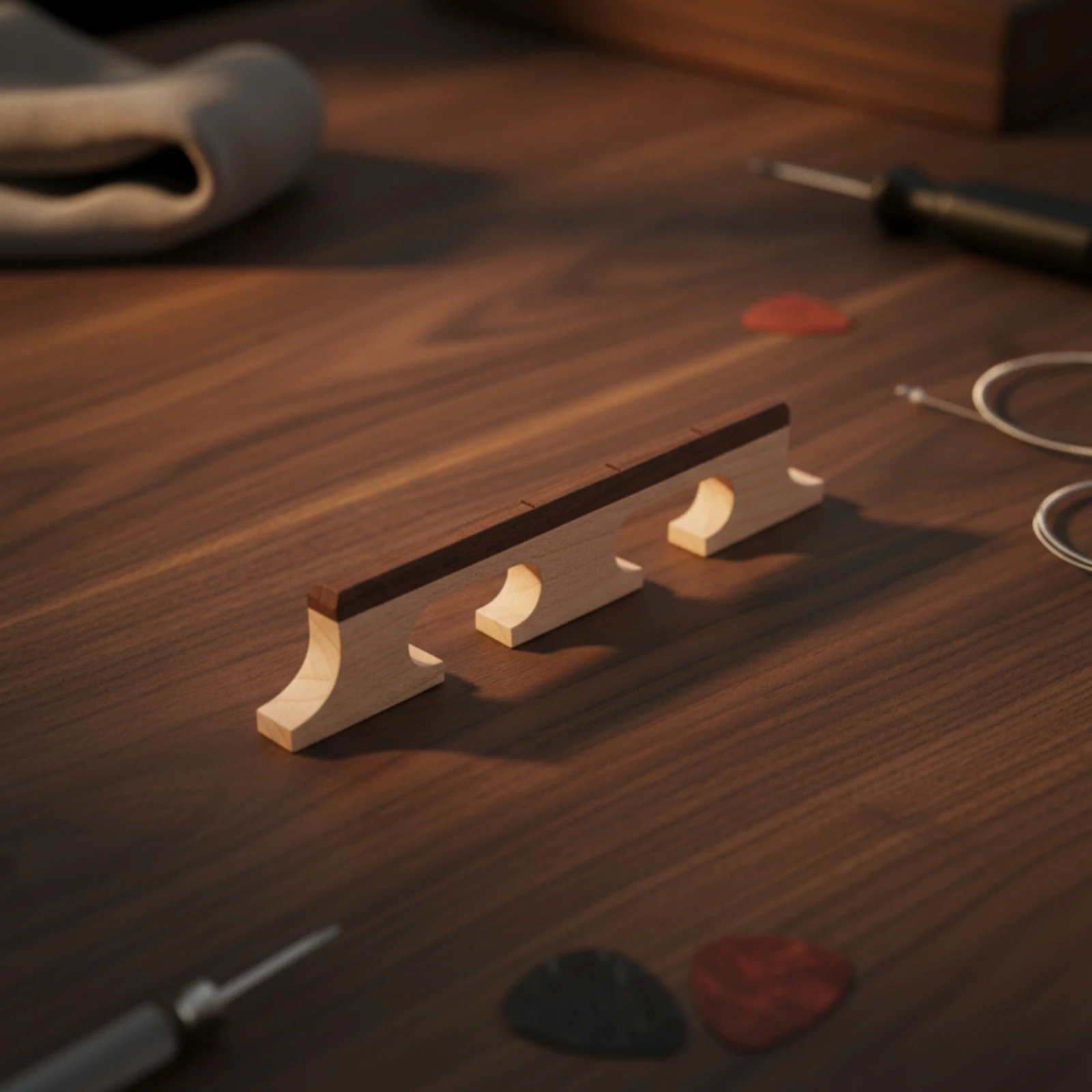 Four-String Banjo Bridge Easy Installation 4-String Banjo Bridge Accessory Stable Long-Lasting for Luthier, Instrument Setup