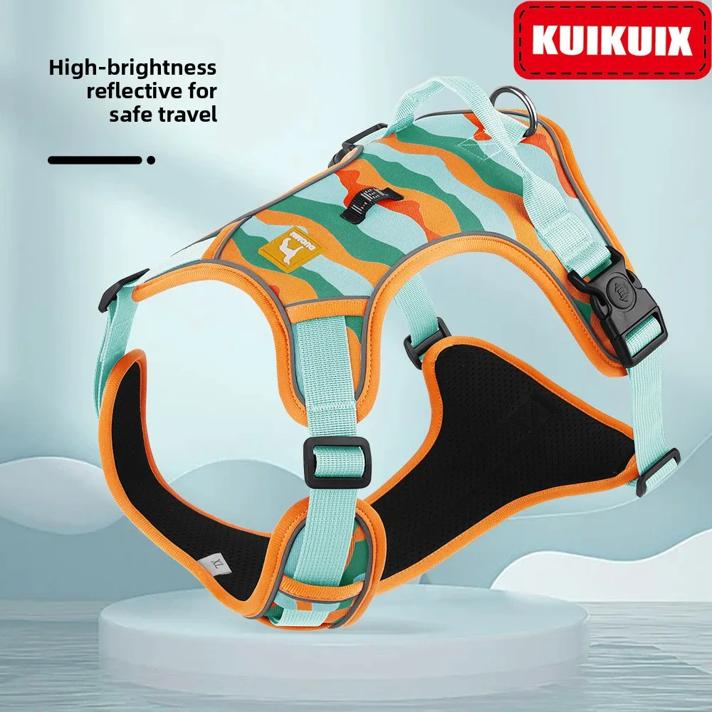 

Dog leash anti-explosion punch large dog chest back reflective commuter dog leash medium large shiba husky leash