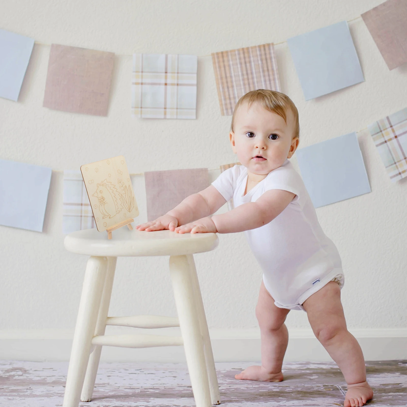 Planche à dessin en bois pour enfants, 4 pièces, bricolage, Graffiti couleur, jouet de peinture, Puzzle, voyage éducatif