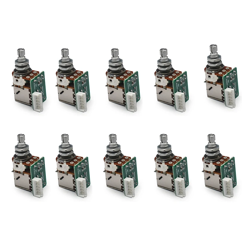 10Pcs Guitar Push Pull Potentiometer B500K Pre-wired with PCB Coil Split Function Prewired Pots for LP SG DOT