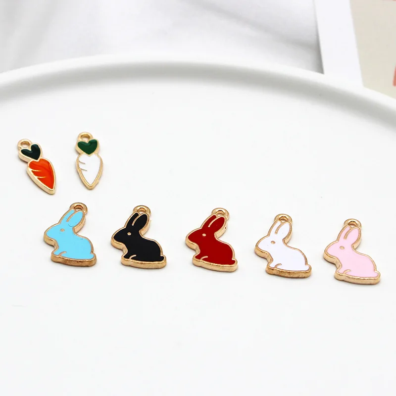 20 Pcs/lot Fashion White Rabbit Pendant Making Accessories Charms For Women, Earrings/Necklace Handmade DIY Jewelry Wholesale