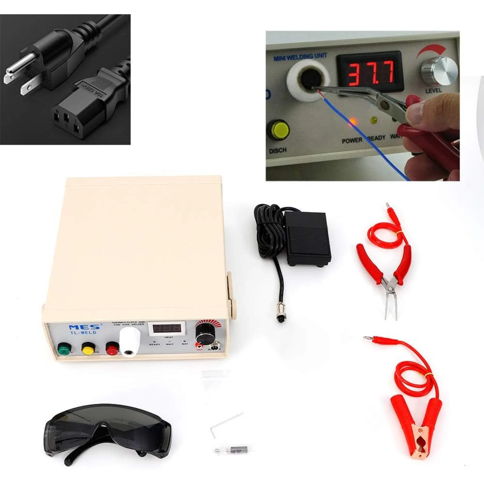 

Portable Thermocouple Welder Machine AC Welding, Foot Drive, Manual Control, Metal Magnetic Welding Precision Microelectronics