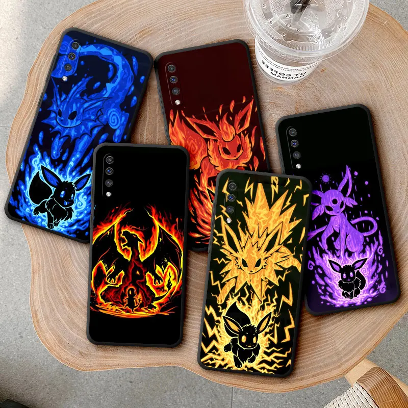 

Крутой чехол для телефона с изображением Покемона Пикачу для Samsung Galaxy A01 A10 A51 A20e A20s A30 A50 A71 A40 A20 A04 A03 A70 Coque Black Soft Cover