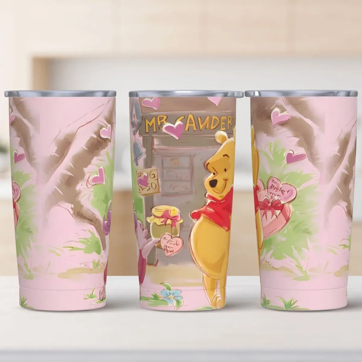 

Винни Пух Пятачок Стакан из нержавеющей стали Пляжные кружки Чашка Кофейная кружка Сохранение тепла Горячие напитки Молоко Чай Бутылка для воды