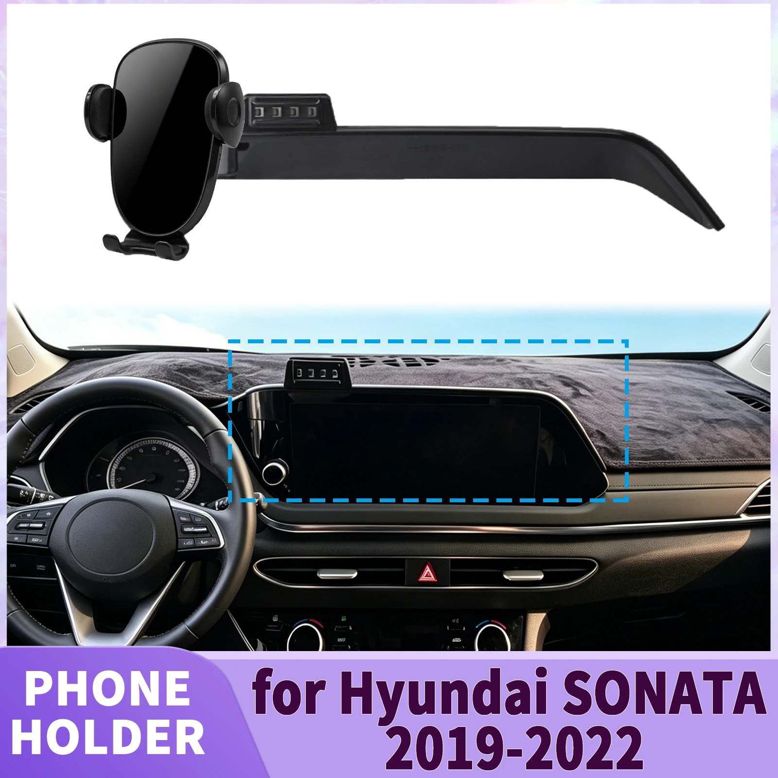 Suporte para Telefone com Base para Tela para Hyundai SONATA 2019 2020 2021 2022 ​ ​   Clipe de Segurança para Carro ​ ​   acessórios