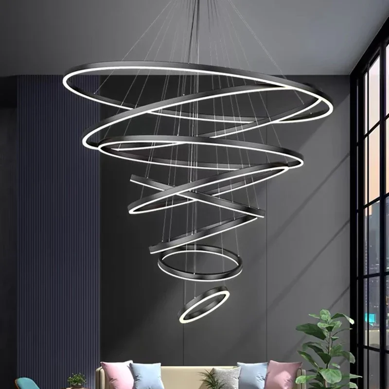 LED Nordic Home Decoration, Stair Chandelier, Living Room and Dining Room Pendant Lights, Ceiling Light, Indoor Lighting