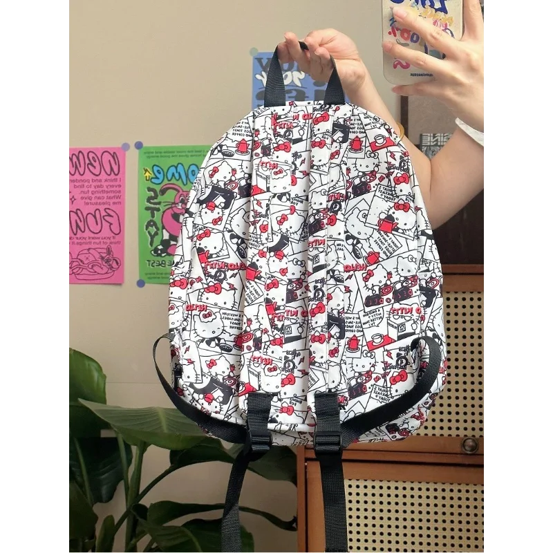 Miniso Sanrio Hellokitty Homemade Graffiti Cute Schoolbag Student Backpack All-Match Mochilas Para Niños рюкзак fashion