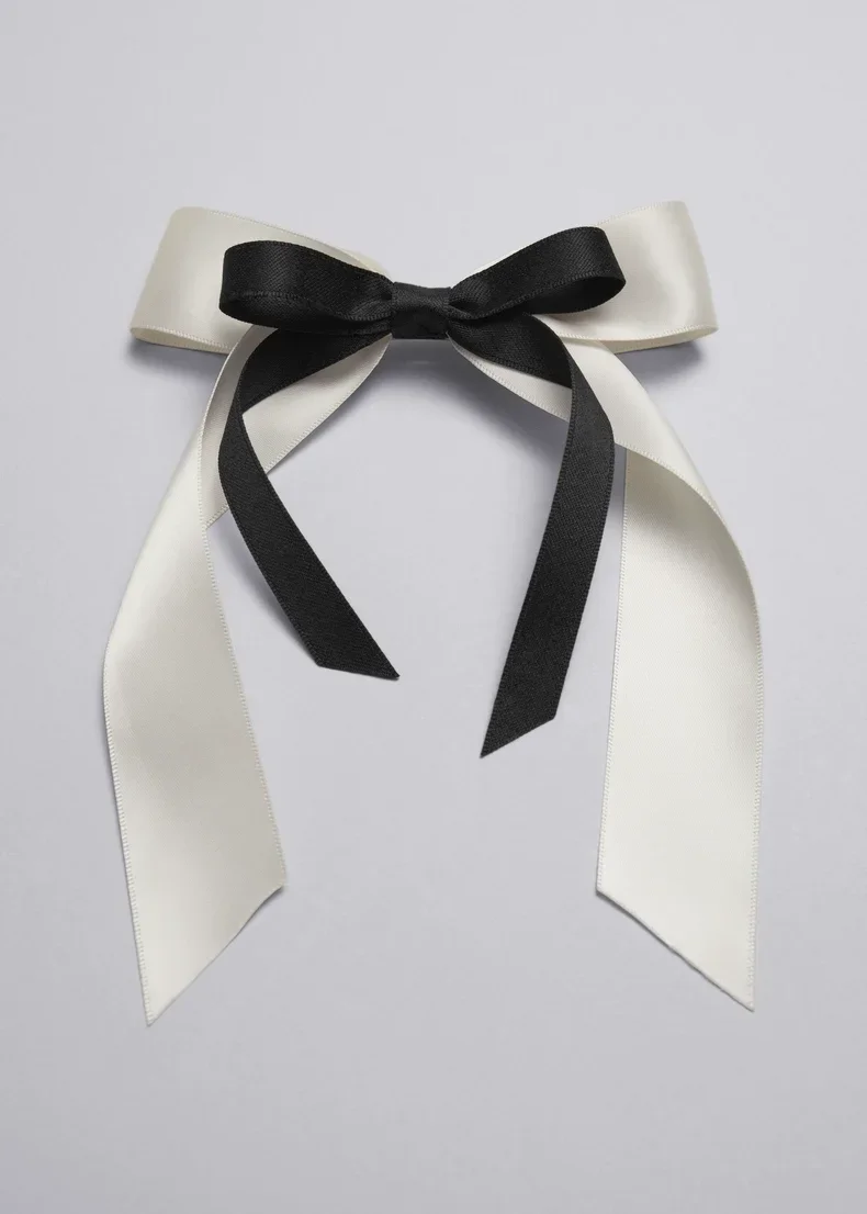 

Women's Satin Bow Hair Clip with Double-layer Contrasting Color Hair Accessory Edge clips