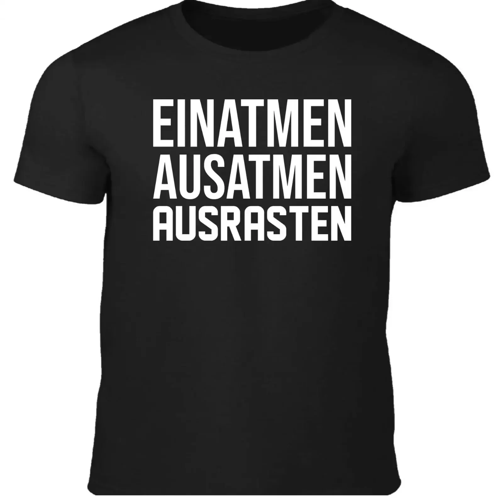 Fun T Shirt for Men Inhale Exhale Go Crazy Funny Sayings vintage Washed Slightly Stylish Versatile streetwear homme