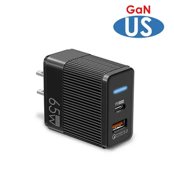 65W GaN şarj tip-c PD USB QC 3.0 hızlı şarj cep telefonu şarj adaptörü Laptop için iPhone Xiaomi Redmi Samsung Huawei