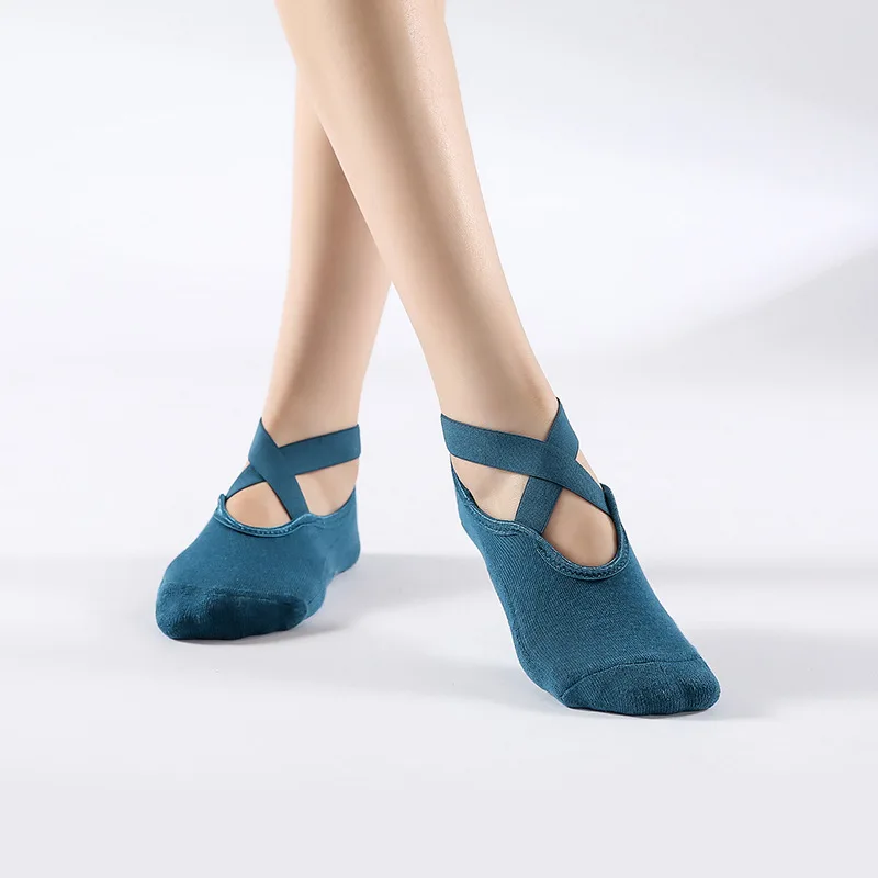 Frauen Hohe Qualität Atmungsaktive Yoga Socken Silikon Non-Slip Bandage Pilates Socke Damen Ballett Tanz Fitness Workout Baumwolle Socken – Detail 8
