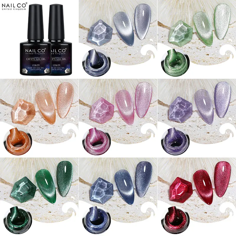 NAILCO Crystal Cat Magnetic Gel Lakier do paznokci 9D Sparkling Glitter Chameleon Semi Permanent Soak Off Nail Art Gel Varnish New