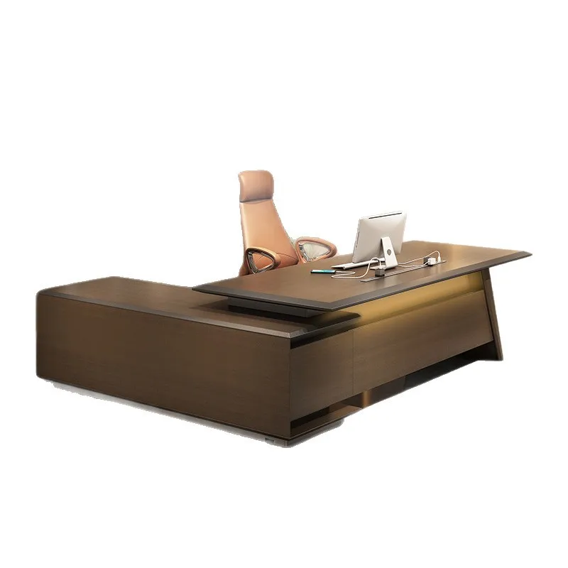 

Desk light luxury high-end table and chair combination atmosphere general manager office