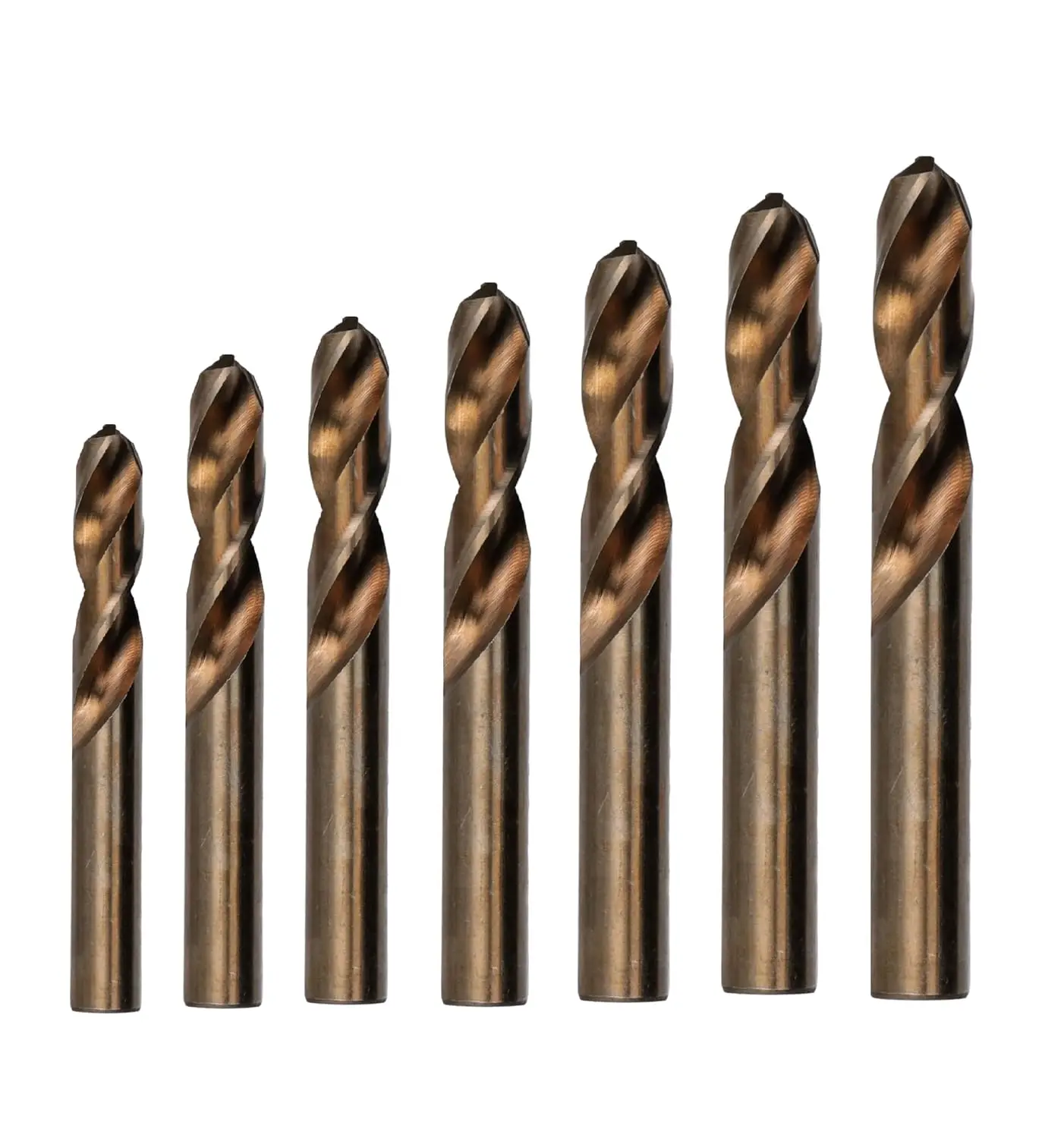 

7-Piece Cobalt Drill Bit Set with Plastic Pouch Case for Precision Screw Machine and Stub Applications