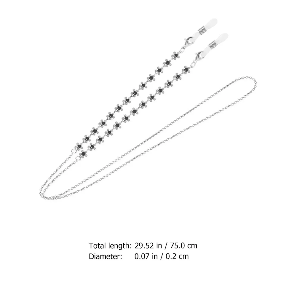 3Pcs Electroplated Eyeglasses Chain Delicate Small Flower Pendant Neck Chain for Glasses Mask Anti-Lost Multi-Purpose Metal Rope