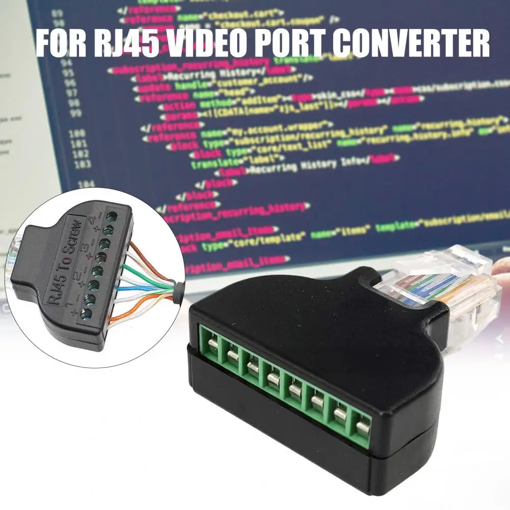 RJ45 Screw Terminal Adaptor Stable Universal Network Adapter RJ45 Male to 8 Pin Screw Terminal Connector Ethernet Extender