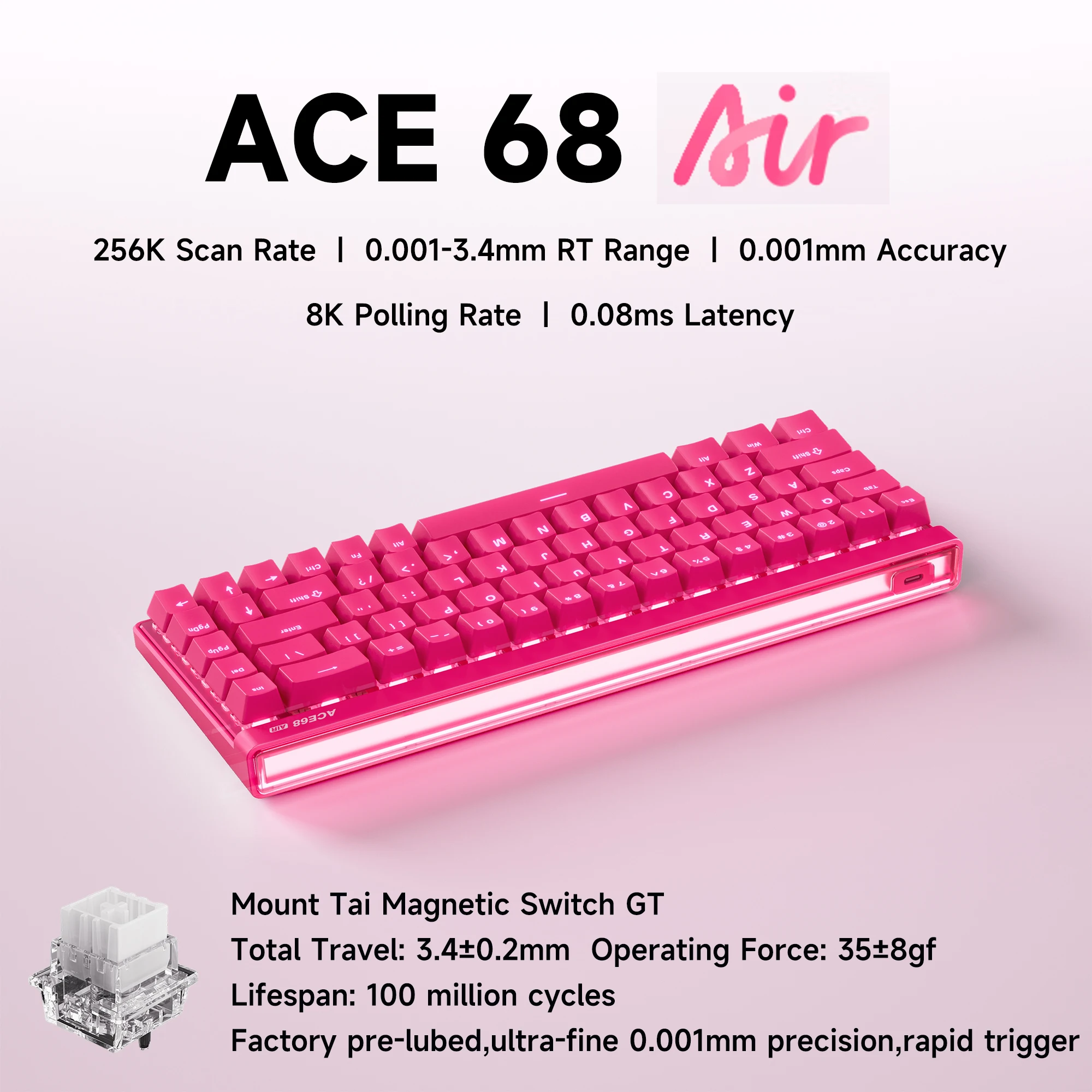 MCHOSE ACE 68 エア磁気スイッチゲーミングキーボードホール効果