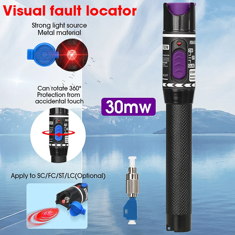 DUKE 5km-30mW VFL Fiber Optical Cable Tester Pen Type Visual Fault Locator for FC/SC/ST