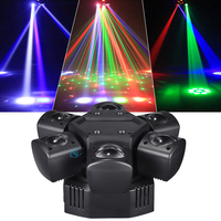 Remote Control Full Color LED RGBW 4in1 Beam Moving Head Light Mini Six Arm Stage Flash Effect Lighting DMX For Disco Bar Party