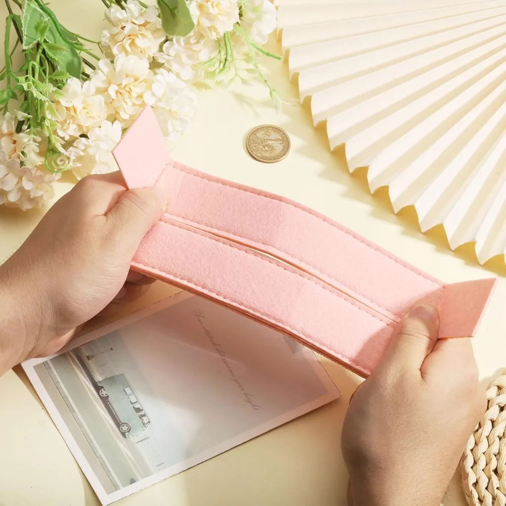 محفظة قاعدة المشكل WOC مستطيلة اللباد حقيبة قاعدة المشكل لحقيبة اليد المحفظة DIY الوردي