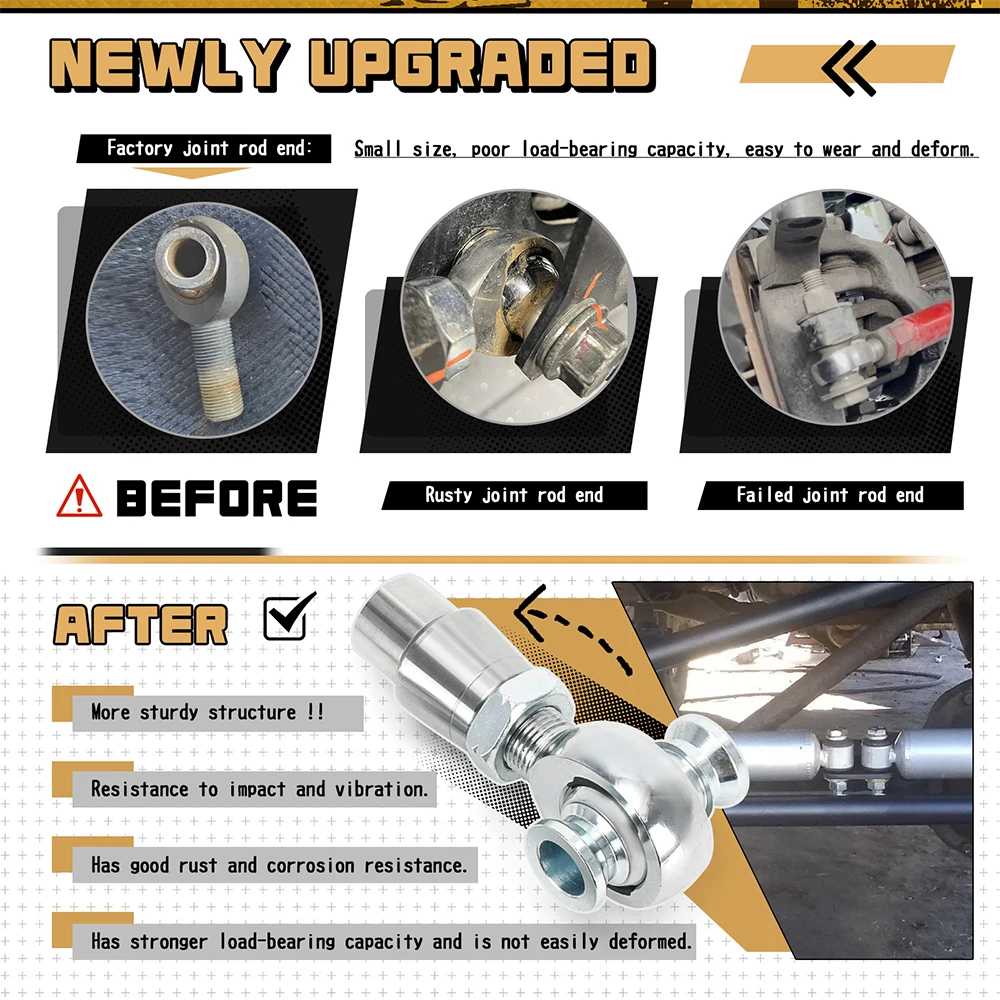4 قطع 3/4 بوصة - 16 × 3/4 تتحمل خيط اليد اليسرى واليمنى طقم نهاية قضيب مشترك مع وصلات كرومولي 750 بوصة، محول أنبوب دائري #4