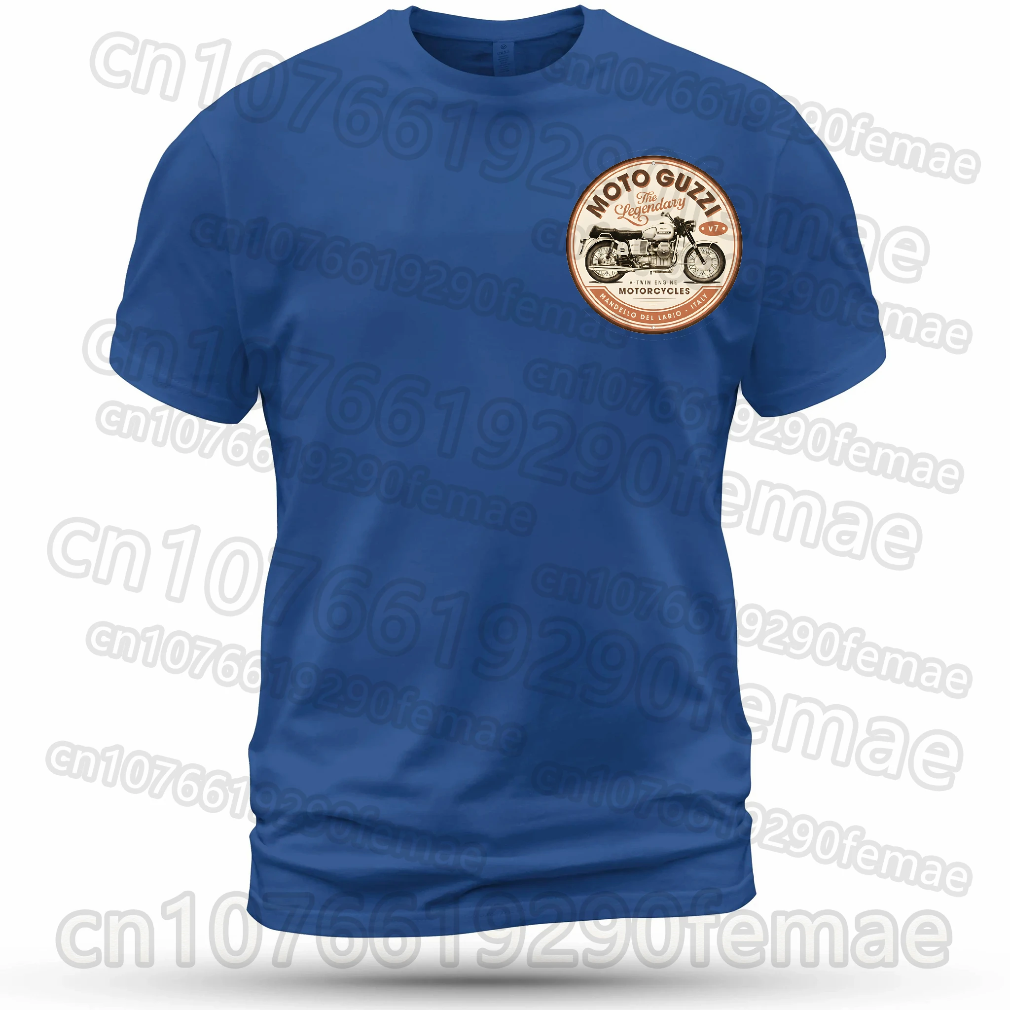 

Breathable Pure Cotton Men's Short Sleeve T-Shirt, 2026 Spring Summer Casual Wear with MOTO GUZZI Motorcycle Print