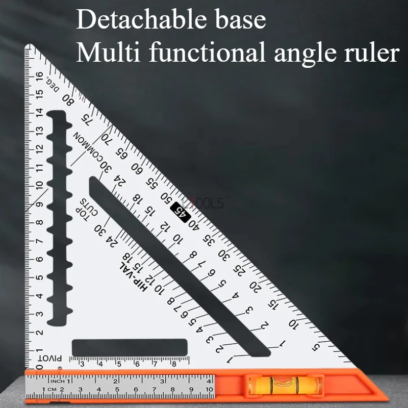 

Многофункциональная треугольная линейка 90 из алюминиевого сплава для деревообработки ° /45 ° Измерение угла прикраси, инженерная калибровка