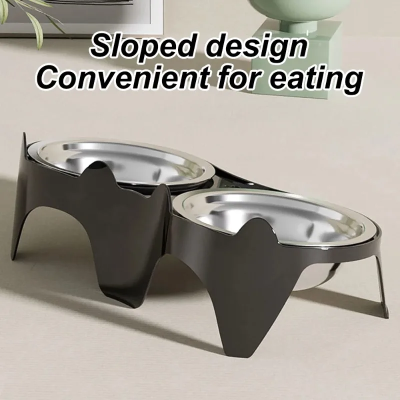 1PC Stainless Steel Cat Food & Water Bowl with Anti-Tip Design Large Capacity Easy-Eat Design for Pet Dog Cat  Feeding Food Bowl image 5