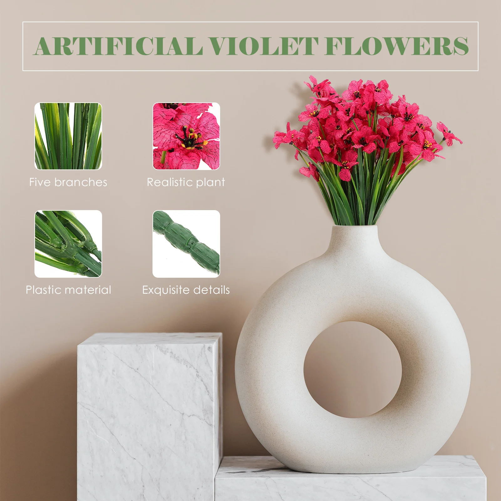 

12Pcs Artificial Simulated Plants Fake Plant Ornaments Plastic Decor for Wedding Banquet Party DIY Table Centerpieces