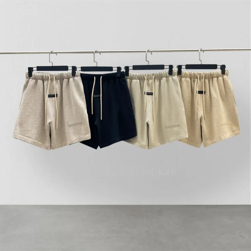 

FW24 Double Line Cloud Series Luxury Design Men's Casual Shorts Two Rows Rubber Letter Logo Designer Brand Loose Cotton Shorts