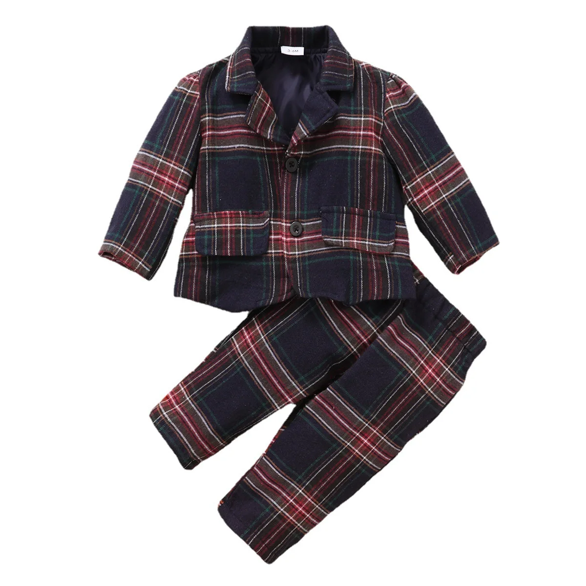 

Boys Suit Plaid Outfit Baby 1 2 3 Years Gentleman Clothes Suit Festive Dress Fashion Infant 2PCS Spring Autumn Boutique Wears