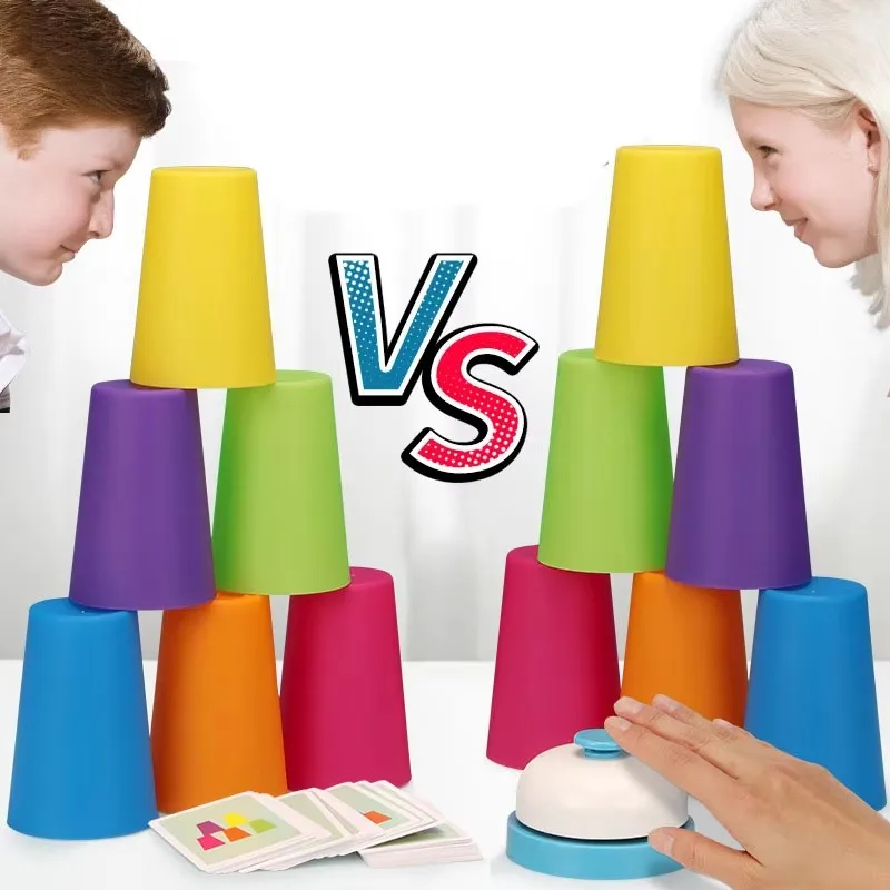 Montessori Education Toys For Children Interactive Battle Quick Stacking Cups Competitive Color Cognition Kids Educational Games