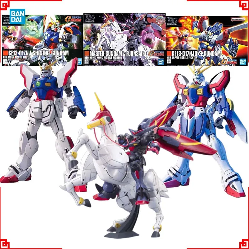

Bandai Gundam Model Kit HGUC Master Fuunsaiki Shining God Action Figure Gunpla Building Kit Anime Figures Toys For Boys Gift