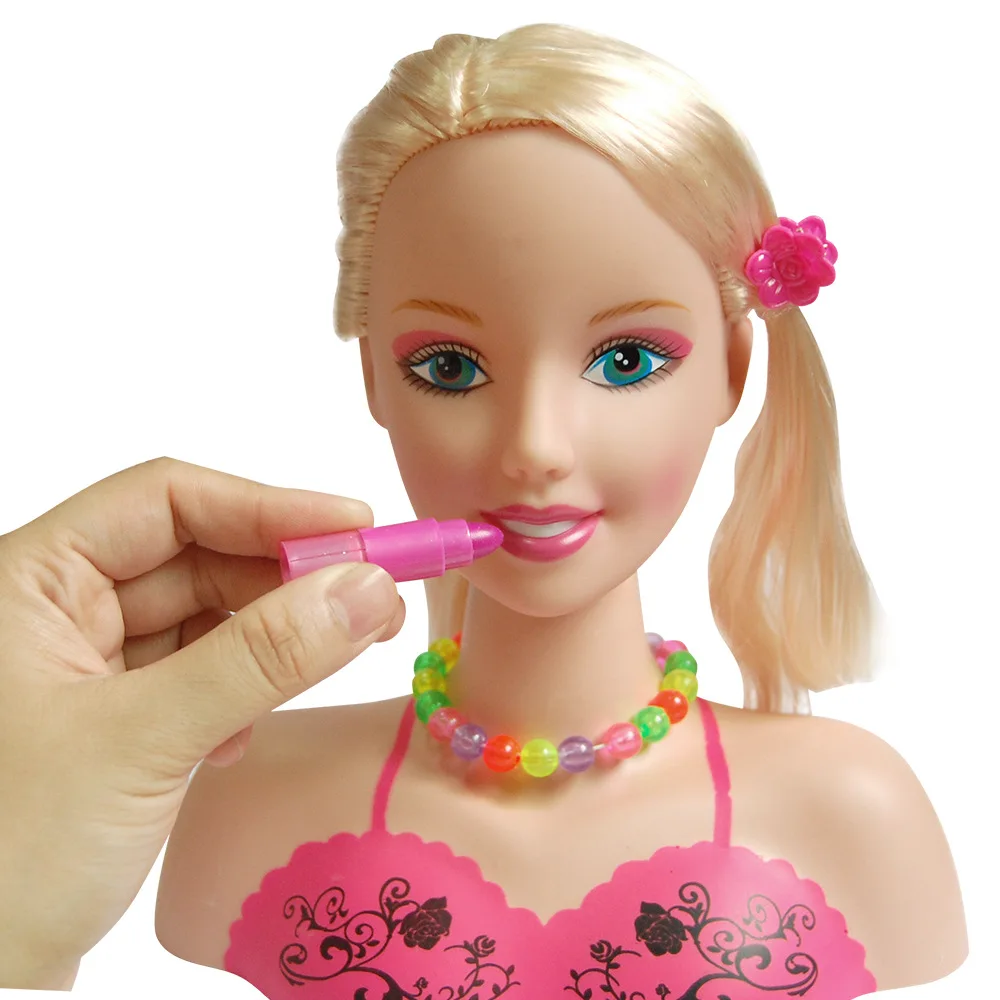 Mode Nette Halbkörper Make-Up Frisur Puppe Mannequin Kopf Spielzeug Kinder Prinzessin Dress Up Praxis Schöne Mädchen Spielen Haus Spielzeug