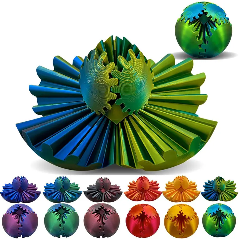 3D Printed Gear Ball Spin Ball For Autism ADHD Anxiety Colorful Spinning ball Fidget Spinner Stress Relief Toys