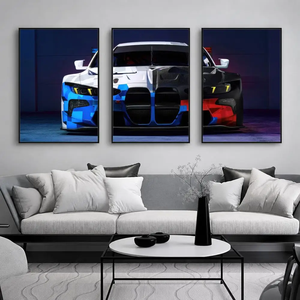Dynamic Racing Machine Painting Calligraphy Canvas Poster Set Wall Artwork for Bedroom Living Room Decorative Prints Gift