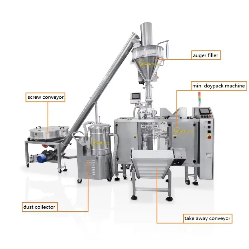 Automatic Doypack Protein Powder Packing Machine Premade Bag Carob Powder Packing Machine
