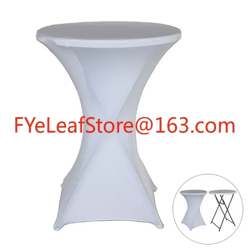 DD Height Stretch Round Tablecloth Cocktail Table Spandex Table Cloth Bar Hotel Party Wedding Table Cloth Decoration Multi-color