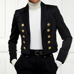 Chic Slim Black Double Breasted Women Suit Two Pieces(Jacket+Pants) Outfits Chic Casual Party Prom Wedding Set