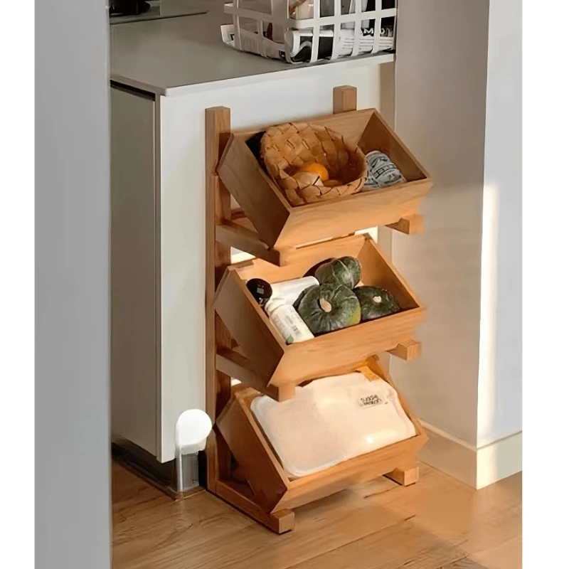 

Vintage Solid Wood Shelf Multi-Cube Storage Organizer Display Rack for Kitchen Pantry & Vegetable Storage at Home